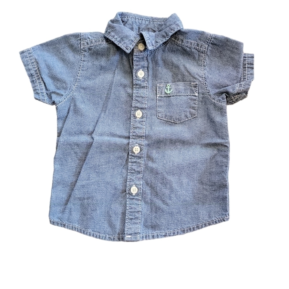 Carter’s size 6 months denim short sleeve shirt - Picture 4 of 6
